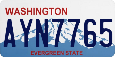 WA license plate AYN7765