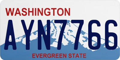 WA license plate AYN7766