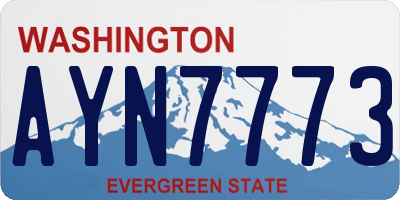 WA license plate AYN7773