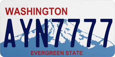 WA license plate AYN7777