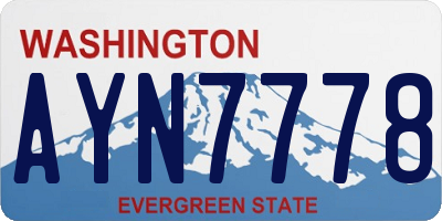 WA license plate AYN7778