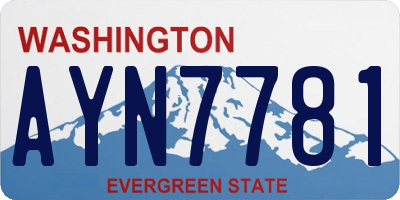 WA license plate AYN7781