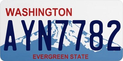 WA license plate AYN7782