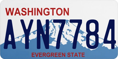 WA license plate AYN7784