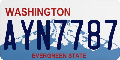 WA license plate AYN7787