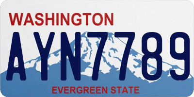 WA license plate AYN7789