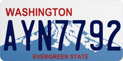 WA license plate AYN7792