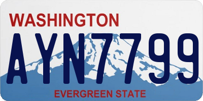 WA license plate AYN7799