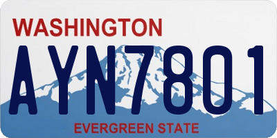 WA license plate AYN7801