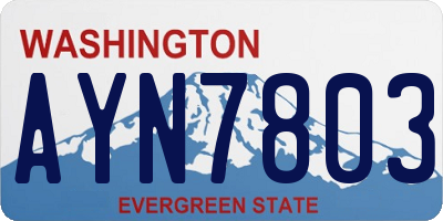 WA license plate AYN7803