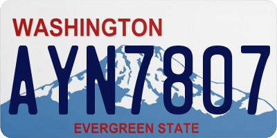WA license plate AYN7807