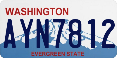 WA license plate AYN7812