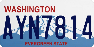 WA license plate AYN7814