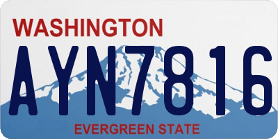 WA license plate AYN7816