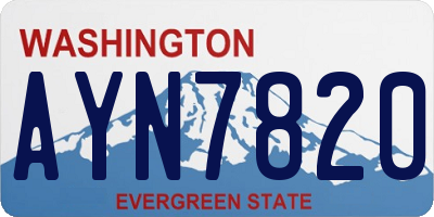 WA license plate AYN7820