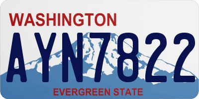 WA license plate AYN7822