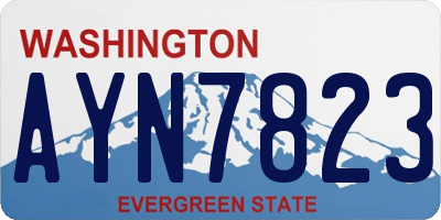 WA license plate AYN7823