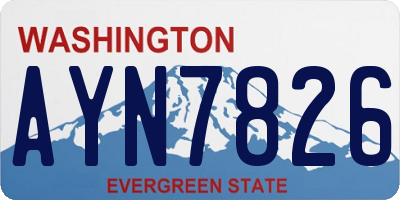 WA license plate AYN7826