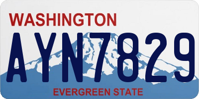 WA license plate AYN7829