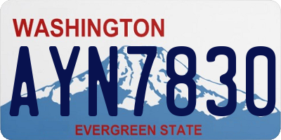 WA license plate AYN7830