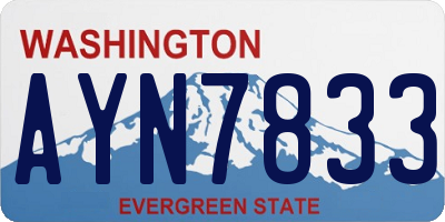 WA license plate AYN7833