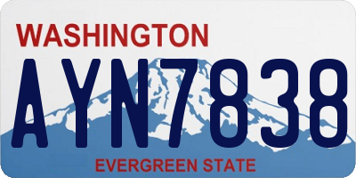 WA license plate AYN7838