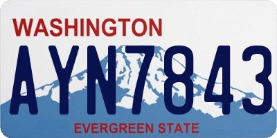 WA license plate AYN7843