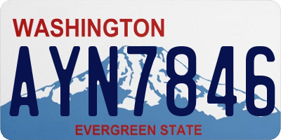 WA license plate AYN7846