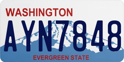 WA license plate AYN7848