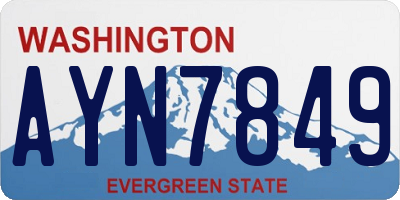 WA license plate AYN7849
