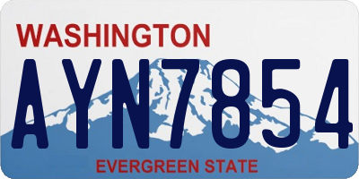 WA license plate AYN7854