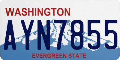 WA license plate AYN7855