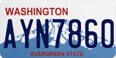 WA license plate AYN7860