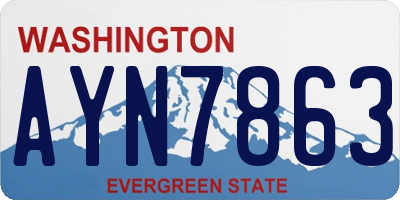 WA license plate AYN7863