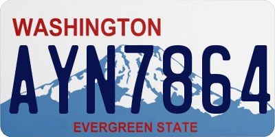 WA license plate AYN7864