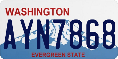 WA license plate AYN7868