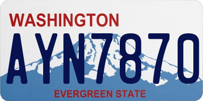 WA license plate AYN7870