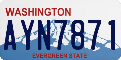 WA license plate AYN7871