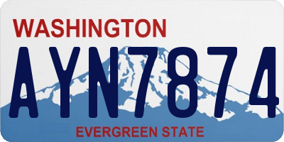 WA license plate AYN7874