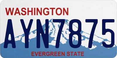WA license plate AYN7875