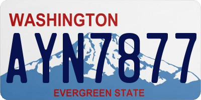 WA license plate AYN7877
