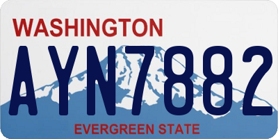 WA license plate AYN7882