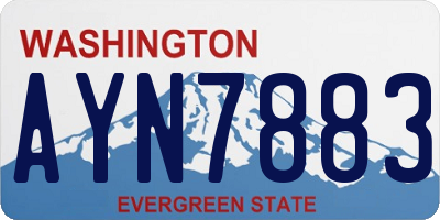 WA license plate AYN7883