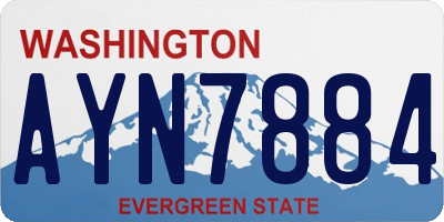 WA license plate AYN7884