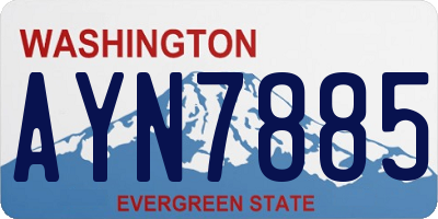 WA license plate AYN7885