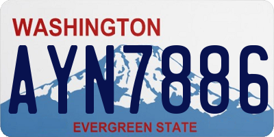 WA license plate AYN7886