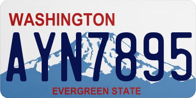 WA license plate AYN7895
