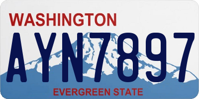 WA license plate AYN7897