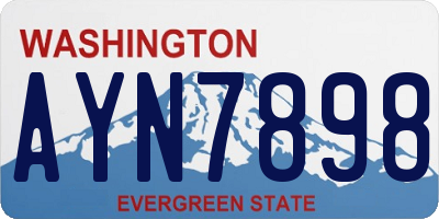 WA license plate AYN7898