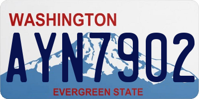 WA license plate AYN7902